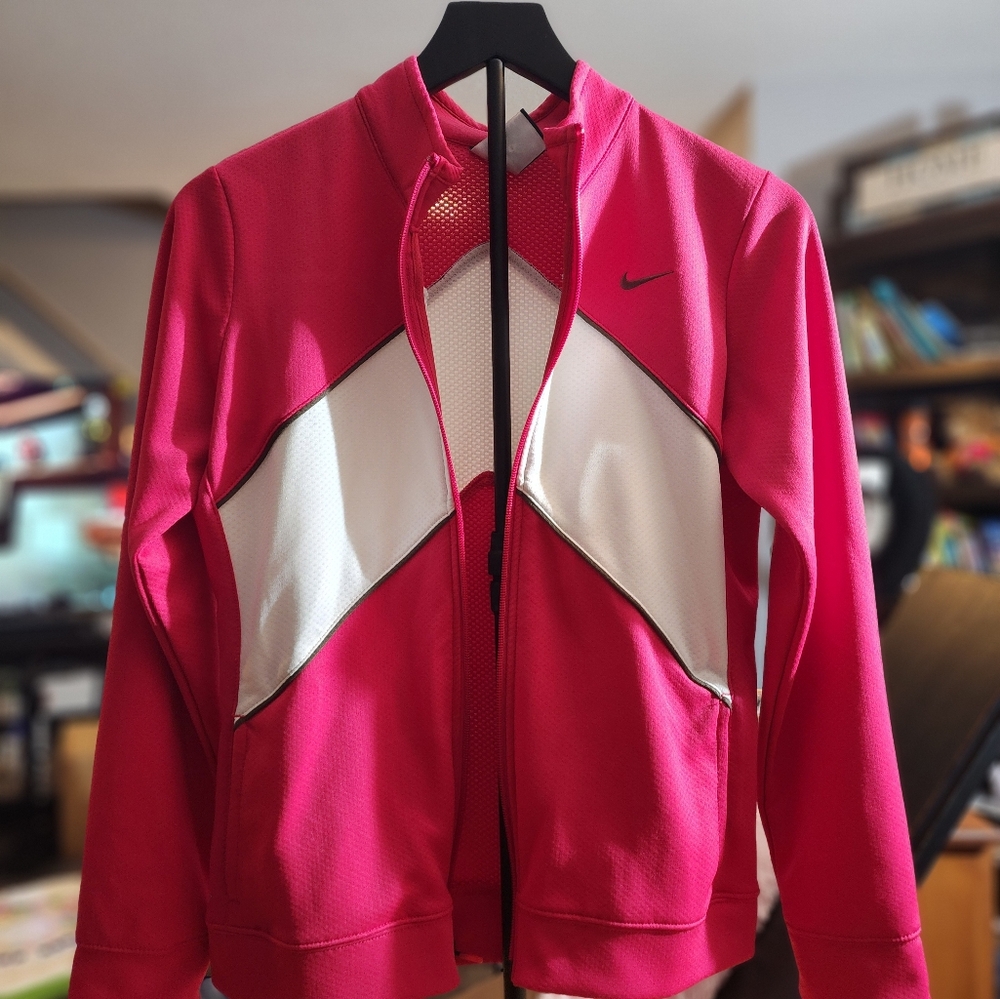Nike Fuchsia and White Track Jacket Womens Size XL